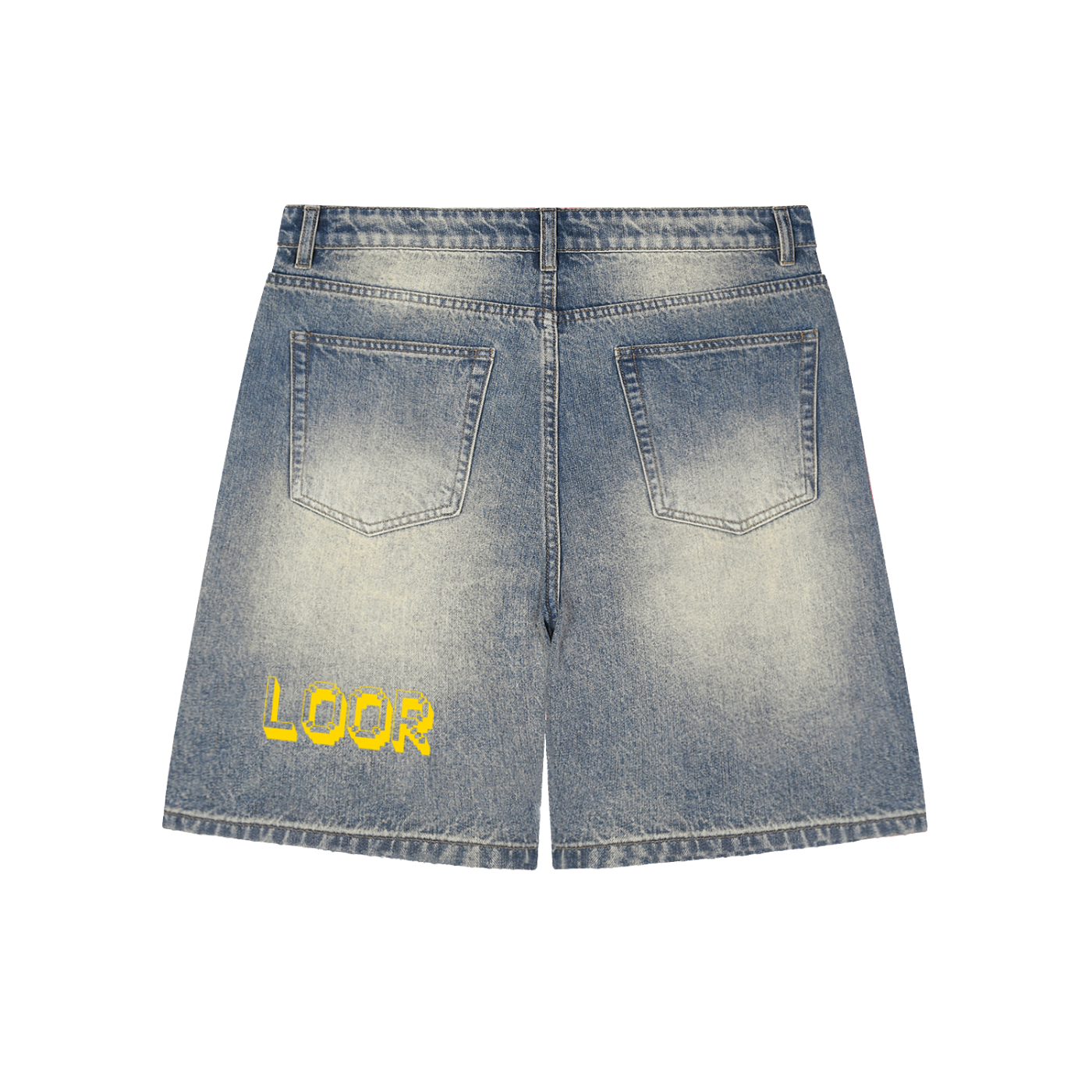 Faded Distressed Baggy Denim Shorts