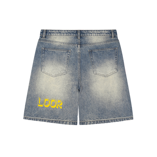 Faded Distressed Baggy Denim Shorts