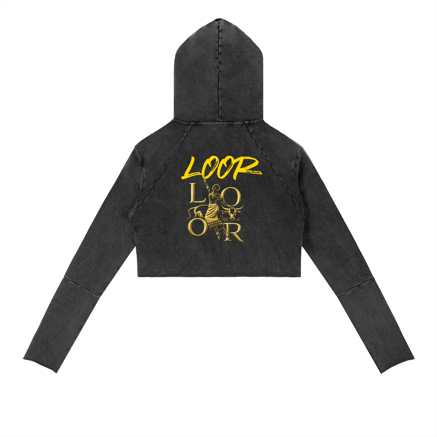 Women Vintage Washed Raw Edge Hoodie